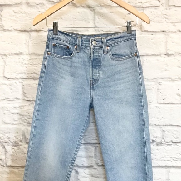 Levi’s Wedgie W25 (US 0/1) Straight Women’s Jeans Crop High Rise Button Fly - Picture 4 of 12